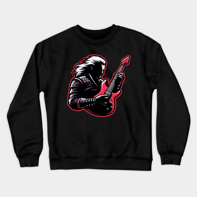 Guitar Hero Solo - Monster Slayer - Dark Fantasy Crewneck Sweatshirt by Fenay-Designs